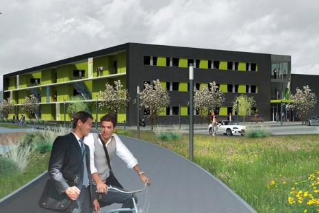 Eine flexible und leistungsfähige Grundrissgestaltung sowie interdisziplinäre Kommunikation und Zusammenarbeit in den öffentlichen Bereichen sind die Grundidee des Entwurfes (Bilder: Husemann, Timmermann, Hidde Architekten).